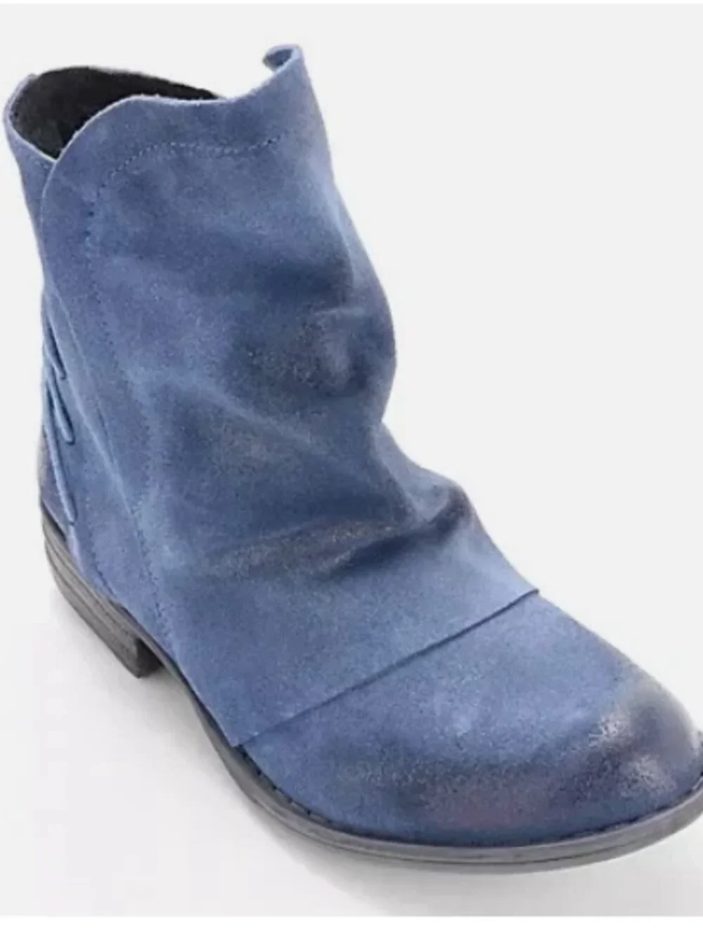 Miz Mooz Suede Rched Ankle Boots-Dotti-Ocean Suede-EU 39 (US 9-9.5)-NEW-A670295
